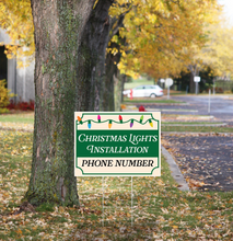 Holiday Lights, Christmas Trees  Pre Designed Yard Signs | 24"W x 18"H, Double Sided, UV Printed | Choose Quantity | Comes with 6"W x 24"H Metal H-Stakes (Copy)