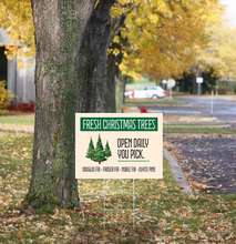 Holiday Lights, Christmas Trees  Pre Designed Yard Signs | 24"W x 18"H, Double Sided, UV Printed | Choose Quantity | Comes with 6"W x 24"H Metal H-Stakes (Copy)