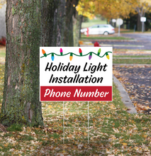 Holiday Lights, Christmas Trees  Pre Designed Yard Signs | 24"W x 18"H, Double Sided, UV Printed | Choose Quantity | Comes with 6"W x 24"H Metal H-Stakes (Copy)