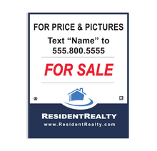 "Lead Capture" Resident Realty H-Frame | Various Sizes Aluminum Panel| Options with and whithout frames | Choose Your Design