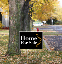 "Home For Sale" Pre Designed Yard Signs | 24"W x 18"H, Double Sided, UV Printed | Choose Quantity | Comes with 6"W x 24"H Metal H-Stakes