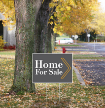 "Home For Sale" Pre Designed Yard Signs | 24"W x 18"H, Double Sided, UV Printed | Choose Quantity | Comes with 6"W x 24"H Metal H-Stakes
